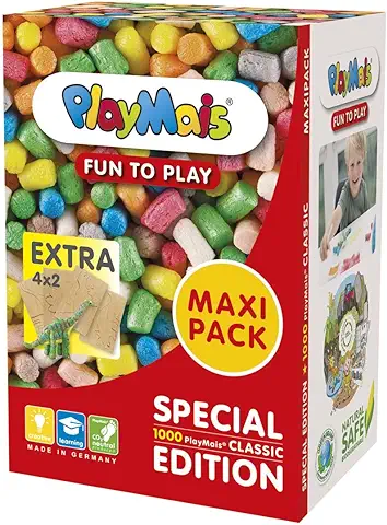 PlayMais Pack Maxi – Fun to Play Dinosaur para Niños a Partir de 3 Años | Juguete de Motricidad con 1000 PlayMais & Plantillas de Manualidades | Estimula la Creatividad y la Motricidad Fina  