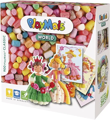 PlayMais World Princess Kit de Manualidades para Niños y Niñas a Partir de 3 Años I 850 Piezas de Colores, Plantillas e Instrucciones para Manualidades I Estimula Creatividad y Motricidad  