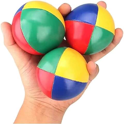 PLAYZOCO 3 Pelotas de Malabares de 63 mm, Set de 3 Pelotas Malabares con Bolsa de Transporte Roja, Fácil Agarre, Revestimiento Impermeable y Acolchado Ecológico, Apto para Niños y Adultos  