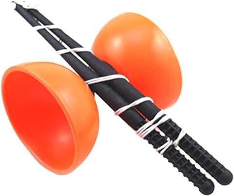 PLAYZOCO Diábolo para Malabares, Diábolo Malabarismo, Juguete Diábolo, Diábolo Acrobático, Palos de Plástico 28 cm, Medidas Diábolo 15 cm x 11.5 cm Diámetro, Apto para Niños y Adultos, Color Naranja  