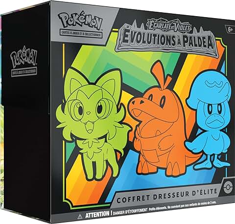 Pokemon – Estuche de Entrenamiento de élite – Escarlata y Morado – Evoluciones en Paldea (EV02) – Juegos de Mesa – Juegos de Cartas Coleccionables – a Partir de 6 Años – Versión Francesa  