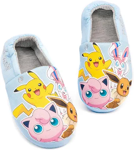 Pokemon Slippers Girls Kids Pikachu Sylveon Eevee Zapatos Azules Mocasines  