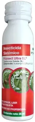 Polysect Ultra SL 25ml - Insecticida Sistemico Liquido 25ml, para el Control de Plagas de Mosca Blanca, Pulgon y Escarabajo - Sipcam  