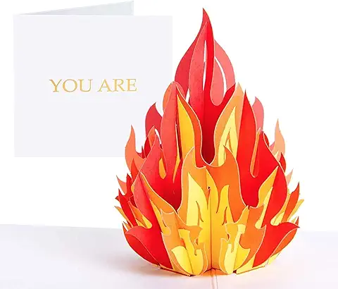 PopLife "You're Fire" Tarjeta Emergente para Todas las Ocasiones - Tarjeta de Felicitaciones en Blanco 3D - Para el día de la Madre, el día del Padre, Graduación, Broma - Se Pliega para Enviar  