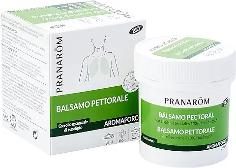 PRANARÔM - Aromaforce - Bálsamo Pectoral - con Aceite Esencial de Eucalipto - Respiración - Defensas Naturales - 80ml.  