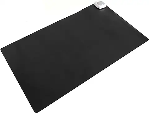 PrimeMatik - Alfombra y Superficie Térmica con Calefacción para Escritorio Suelo y pies de 60 x 36 cm 65W Negro  