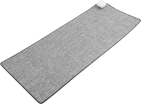 PrimeMatik - Alfombra y Superficie Térmica Gris Claro de 80x32cm 77W con Calefacción para Escritorio Suelo y pies  