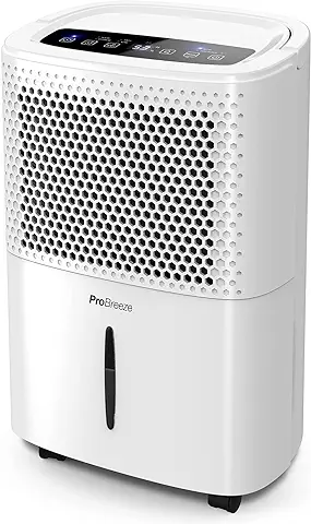 Pro Breeze Deshumidificador Silencioso 12L, Depósito Extraíble y Desagüe Continuo, 3 Modos, Temporizador 24h, Sensor de Humedad, Absorbe Humedad y Elimina el Moho de Habitaciones (20 m²)  