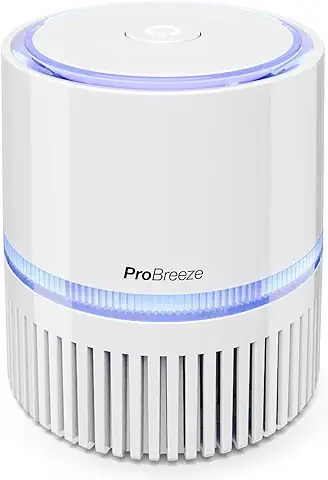 Pro Breeze Purificador de Aire Mini con Auténtico Filtro HEPA e Ionizador - Limpiador de Aire Personal de Escritorio con Luz Nocturna - Para Hogar, Trabajo, Oficinas | USB y Alimentación Principal  