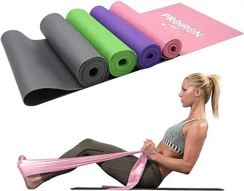 PROIRON Bandas Elasticas Fitness sin Látex Resistencia Bandas de Ejercicios con Nivel de Marca para Pilates Yoga Entrenamiento de Fuerza, Crossfit, Mujer y Hombre en el Hogar Entrenamiento de Fuerza 1.5m  