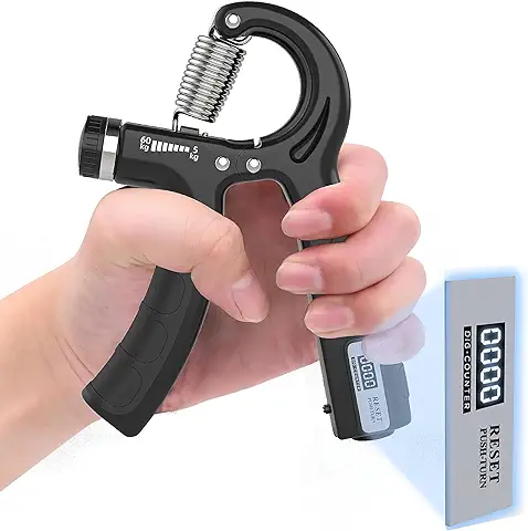 PROIRON Hand Grip, Ejercitador de Manos Ajustable de 5-60kg, con Contador, Fortalecedores de Mano para Entrenar el Agarre, la Fuerza de Los Dedos, la Muñeca, el Antebrazos Fortalecer  