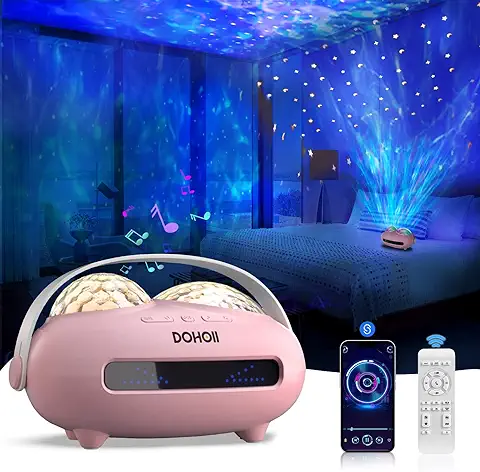 Proyector Estrellas, Lámpara Proyector con Altavoz Bluetooth y Remoto, LED Proyector de Galaxia Océano Estrellas Techo Adultos Infantil Bebés Luces y Musica, Cumpleaños Regalo Habitación Decoracion  