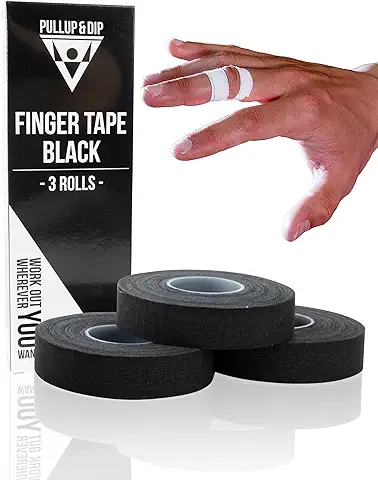 PULLUP & DIP Finger tape Resistente, 3 Rollos (30m) Esparadrapo Deportivo, Vendaje Deportivo Respetuoso con la Piel, Venda Deportiva para Musculación, bjj, Balonmano, Escalada, Porteros  