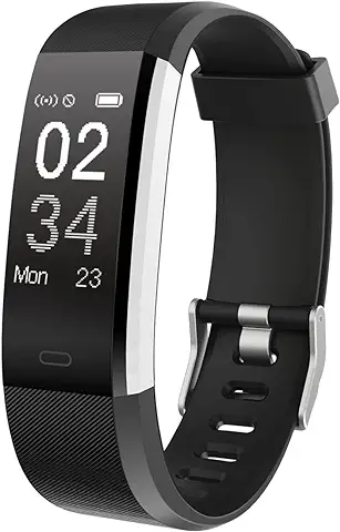 Pulsera de Actividad con Pulsómetro Podómetro Caloría,Monitor de Sueño, Impermeable IP67 Mujer Reloj para Android IPhone (Negro)  