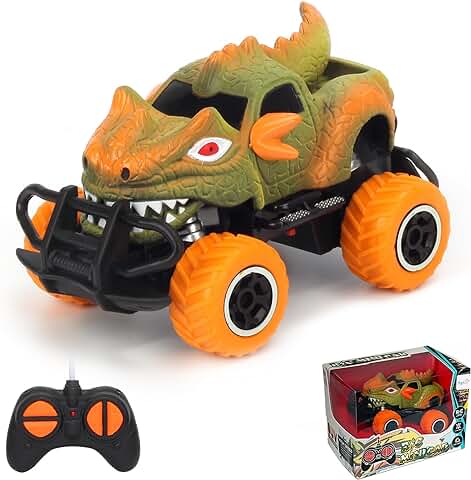 Pup Go Coche de Control Remoto para Niños, Fuerte, Rápido y Sensible a Control Remoto para Niños de 3 4 5 6 7 Años, Juguete RC TuRCk para Niños Pequeños, CumpleAños(Naranja)  