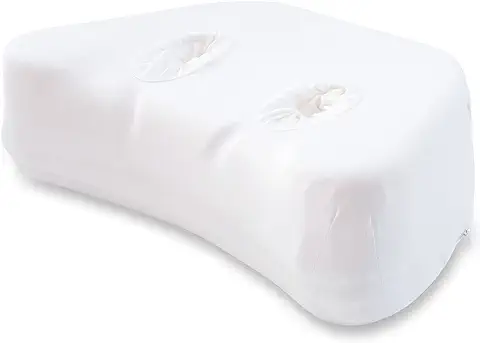 PureComfort Almohada para Dormir de Lado Ajustable – Almohada Antiescaras para el Dolor de Oreja - Almohada CPAP - Almohada Antiarrugas – TMJI – Almohada Viscoelástica con Funda de Bambú (Estándar)