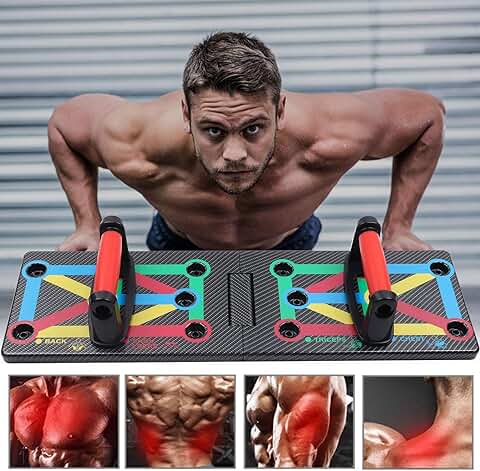 Push Up Rack Board, 12 en 1 Equipo Multifuncional Plegable para Ejercicios en el Hogar, Marco de Entrenamiento Portátil Push-up, Utilizado para Hombres, Mujeres, Entrenamiento en el Hogar  