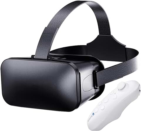 QOTSTEOS Auriculares de Realidad Virtual 3D para Películas y Juegos, Gafas de Realidad Virtual 3D Compatibles con iOS, Android y Otros Teléfonos Dentro de 4.5 a 6.3 Pulgadas (control Remoto Blanco)  