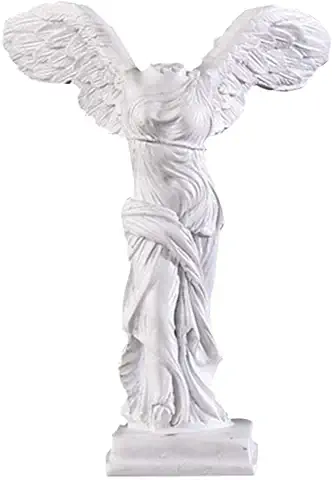 QOTSTEOS Estatua de la Victoria Alada de Samotracia, Escultura de Estatua de Diosa Griega, Figura de Resina Victoria para Decoración de Escritorio para el Hogar, Oficina (blanco, Tamaño: S)  