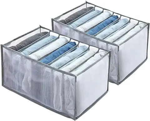 QUELLE QUÉ 2 piezas Caja de Almacenamiento para Jeans Organizador de Cajón Organizador de Ropa Adecuado para Almacenamiento de Ropa