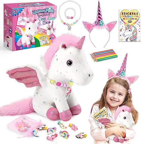 Qukir Unicornio Regalo Niña 3-12 Años,Peluche Juguetes Niños 3 4 5 6 7 Años Regalos Cumpleaños Niños Unicornios para Niñas Juguetes Niña 2-12 Años Regalo Niño 3-12 Años Niños  