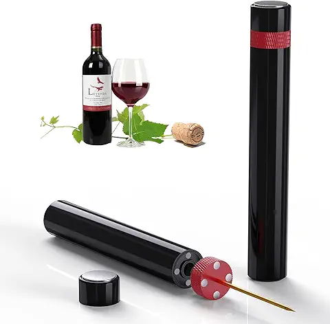 Quntis Sacacorchos Vino Profesional, Abrebotellas Vino Abrebotellas de Presión de Aire Abridor de Vino, Abridor de Acero Inoxidable, Bomba de Botella Regalo Mujer Hombre para Fiesta Cumpleaños-Rojo  