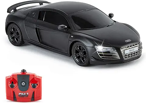 R8 GT, Coche de Control Remoto Oficial con Luces de Trabajo, Control por Radio Control RC Escala 1:24, 2.4 GHz (Negro)  