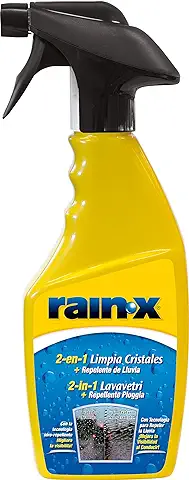 Rain-X 26041 - 2 en 1 Limpiacristales y Anti-lluvia, Fabricado en España, Parabrisas, Lunas, Mampara, Espejos, 500ml  