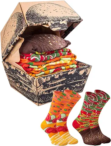 Rainbow Socks - Hombre Mujer Divertidos Calcetines de Hamburguesa Vegana - 2 Pares  