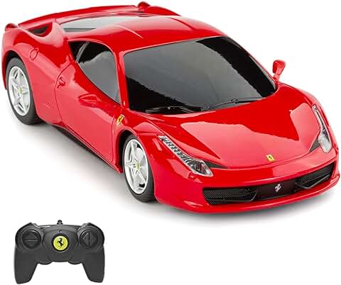 RASTAR Coche Ferrari a Control Remoto, 1:24 Ferrari 458 Italia Coche de Control Remoto, Juguete Ferrari Rojo  