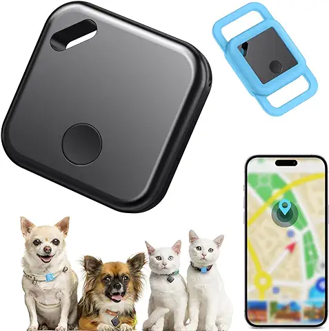 Rastreador de Mascotas Rastreador Bluetooth Localizador de Mascotas Anti-perdida Viene con Estuche Protector Desmontable Portátil Se Adapta a Monedero, Monedero, Equipaje,(Solo para iOS)  