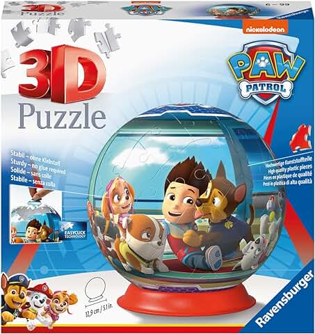 Ravensburger 3D Puzzle ball Paw Patrol, 72 Piezas, Edad Recomendada 6+, 12186 1, Exclusivo en Amazon  