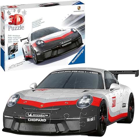 Ravensburger - 3D Puzzle Porsche 911 GT3 Cup , Vehiculos, 108 Piezas, 10+ Años  