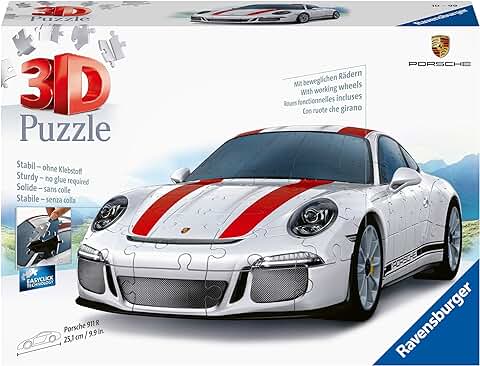 Ravensburger - 3D Puzzle Porsche 911, Vehiculos, 108 Piezas, 10+ Años  