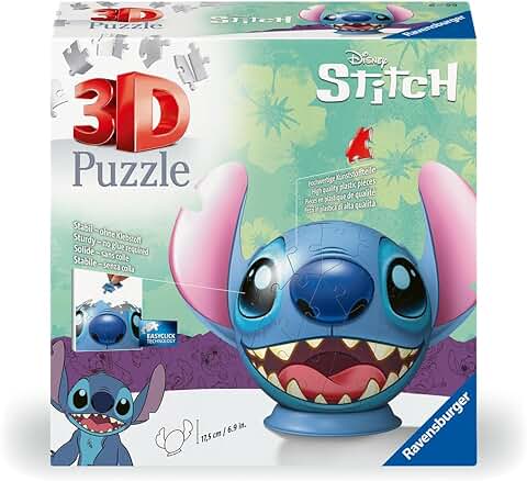 Ravensburger - 3D Puzzle Stitch con Orejas, Puzzle Ball, 72 Piezas, 6+ Años  