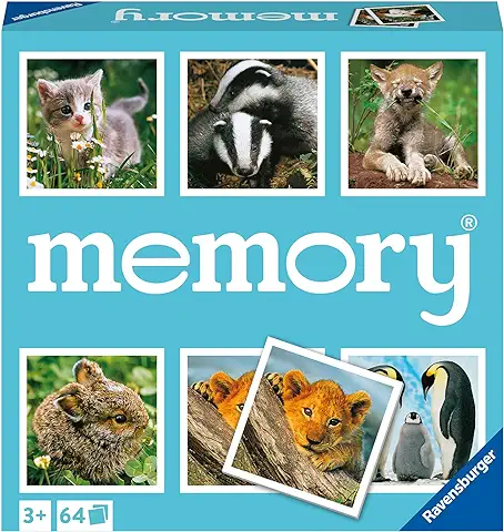 Ravensburger - Memory Animal Babies, Juego Memory para Niños y Familias, Edad Recomendada 4+, 64 Cartas de Juego, 20879 1  