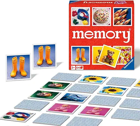 Ravensburger - Memory Junior, Juego Memory para Niños y Familias, Edad Recomendada 4+, 64 Cartas de Juego, 20880 7  