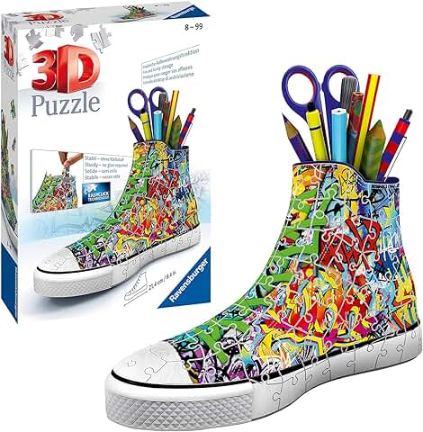 Ravensburger Puzzle 3D 12535 Graffiti Sneakers de , con Forma de Zapatillas de Deporte, de 108 Piezas  