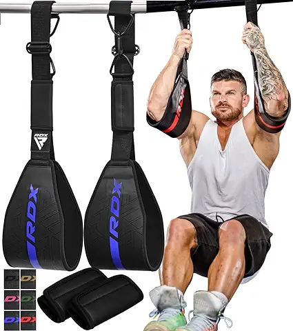 RDX AB Correas, Correas de Eslingas, Cuero de Piel Maya Resistente para Levantar Piernas, Entrenamiento Abdominal, Entrenamiento Colgante, Culturismo, Equipo de Fitness para Hombres y Mujeres  