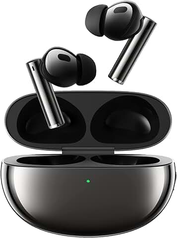 Realme Buds Air 5 ProAuriculares Inalambricos, Boost Dual Drivers, Hasta 40 Horas de Reproducción, Cancelación Activa de Ruido de 50 dB, Efecto de Audio Espacial de 360, Negro Astral  