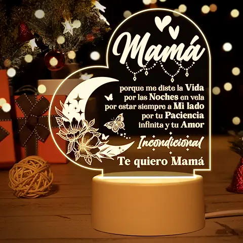 Regalos para Mama - Luces Nocturnas, Buioata Regalos para Madres Desde Hijas, Regalos para el Día de la Madre, Cumpleaños, Navideños, Acción de Gracias  