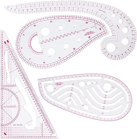 Regla de Costura 4 Piezas Regla para Métricas, de Curva para Confección Herramientas de Costura Diseño de Patrón Plantilla de Dibujo Herramienta de Sastre para Ropa  