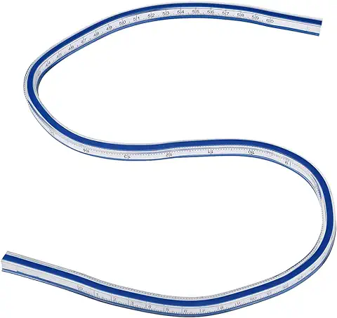 Regla Flexible, Akozon Dibujo Pintura Gráficos y Diseño de Prendas Regla Curva Herramienta de Medición Flexible(60CM)  