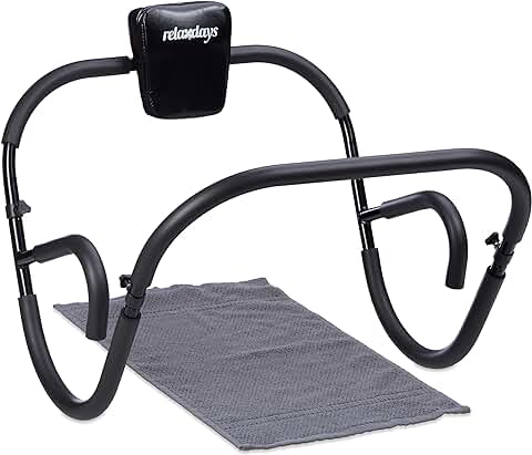 Relaxdays Aparato para Abdominales, Plegable, 60 x 70 x 70 cm, Entrenador en Casa, Negro, Adultos Unisex  