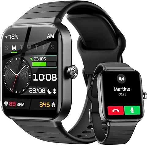 Reloj Inteligente Hombre con Llamadas y Voz de Alexa, 1.8" Smartwatch IP68 Reloj Deportivo Mujer con 100+ Modos Deportivos, Pulsera Actividad Pulsómetro/Monitor de Sueño/Podómetro para Android iOS  