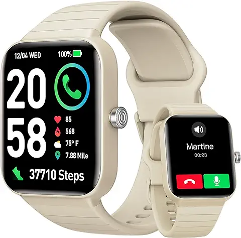 Reloj Inteligente Hombre Mujer con Llamadas y Voz de Alexa, 1.8" Smartwatch IP68 Reloj Deportivo con 100+ Modos Deportivos, Pulsera Actividad Pulsómetro/Monitor de Sueño/Podómetro para Android iOS  