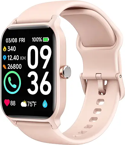 Reloj Inteligente Mujer con Llamadas y Alexa Asistente, 1,8'' Smartwatch Mujer con 100+ Modos Deportivos, Monitor de Ritmo Cardíaco/Sueño/SpO2, IP68 Impermeable, Pulsera Actividad para Android iOS  