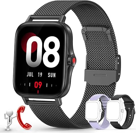 Reloj Inteligente Mujer,Smartwatch Hombre Mujer con Llamadas IP67 Impermeable Reloj Deportivo con Pulsómetro Monitor de Sueño Pulsera Actividad Reloj Calorías Cronómetros Podómetro para Android iOS  