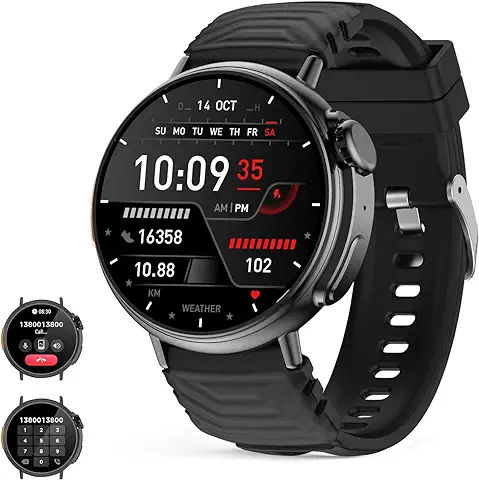 Reloj inteligente Ultra Hombre mujer con llamadas y WhatsaApp (recibir/hacer llamada),1,52" redonda pantalla HD fitness tracker con Monitor Sueño,smartwatch con 120+ Deportes Modos para Android iOS