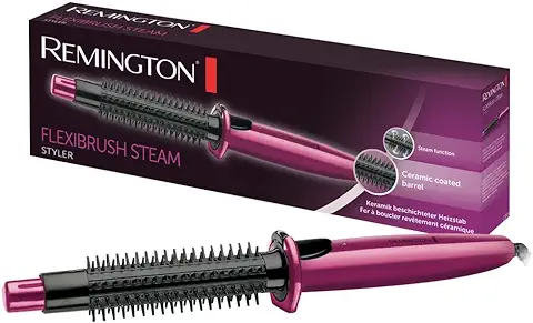 Remington Cepillo de Aire Flexibrush Steam, Moldeador de Pelo, Función de Vapor, Cepillo Secador, Moldea y da Volumen, Cerámica, Calentamiento Rápido - CB4N  